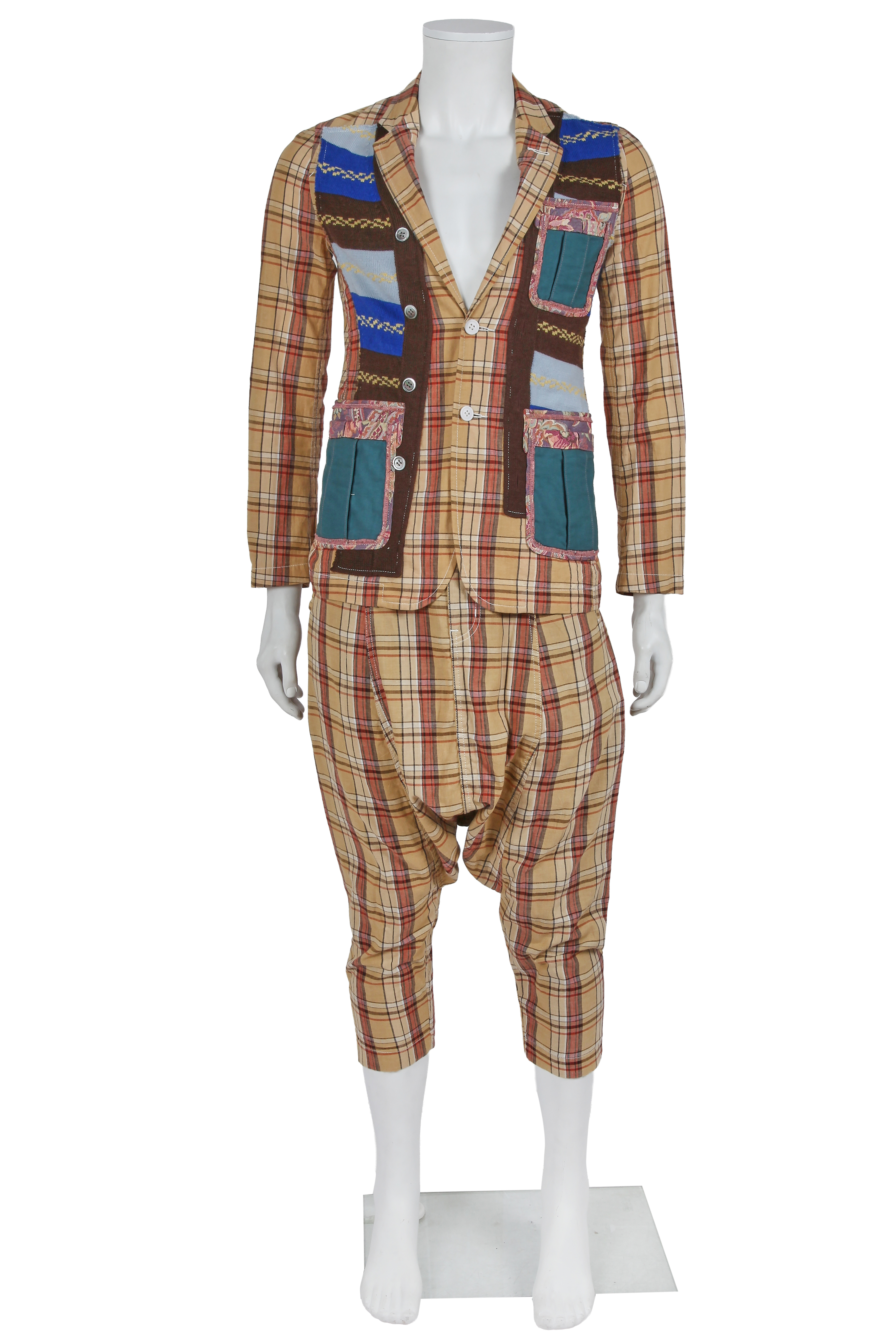 A Comme Des Garçons Men's Brown And Red Plaid Cotton Suit, Spring Summer 2010