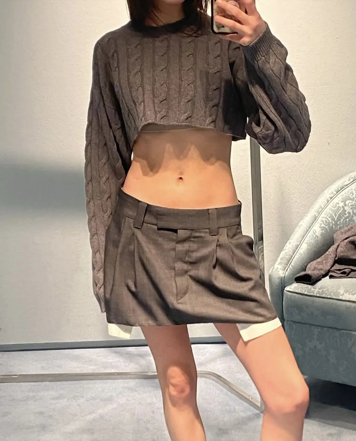 Olivia Wearing Low Rise Miu Miu Skirt Olivia Wearing Low Rise Miu Miu Skirt